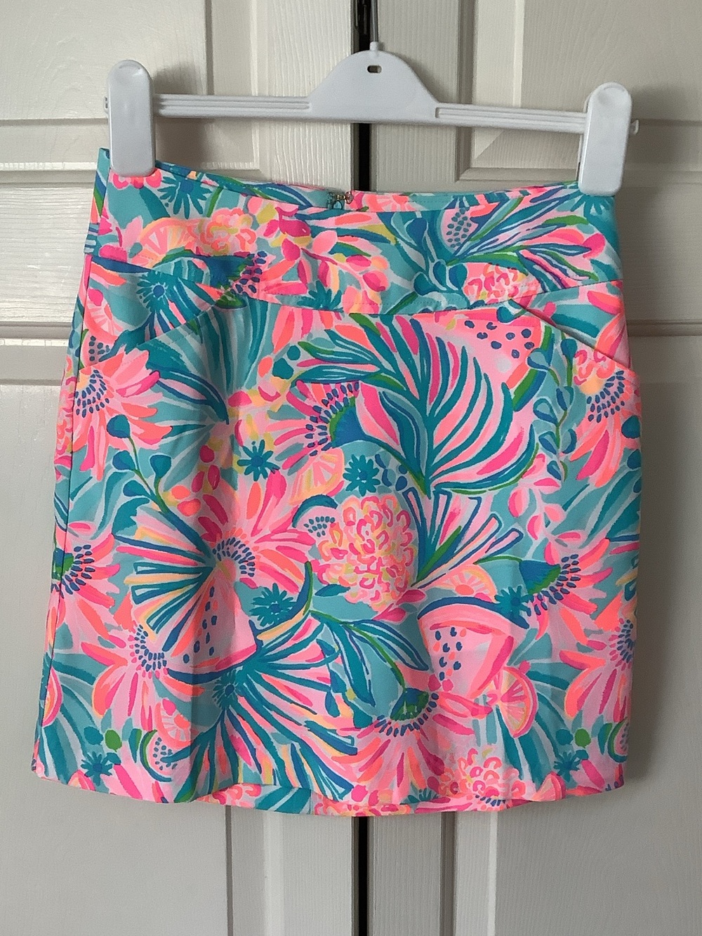 Lilly Pulitzer Floral Print Mini Skort- Pink & Teal